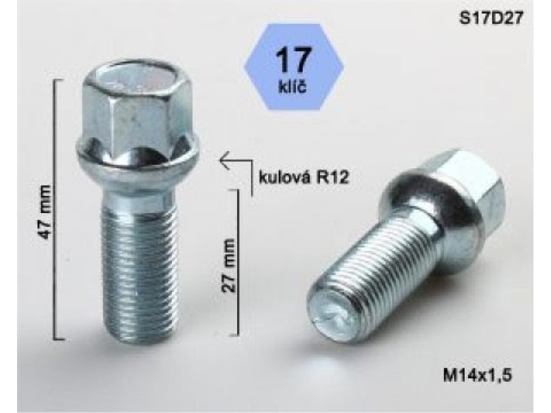 VIJAK 14X1.5X27GL17 KUGLIČNI